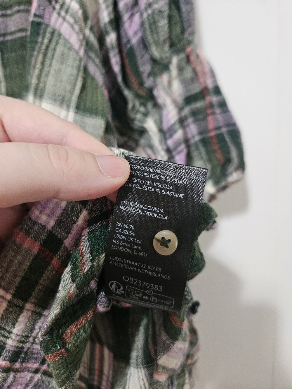 The Tallulah Puff-Sleeve Plaid Buttondown Top by Pilcro - Picture 5 of 6